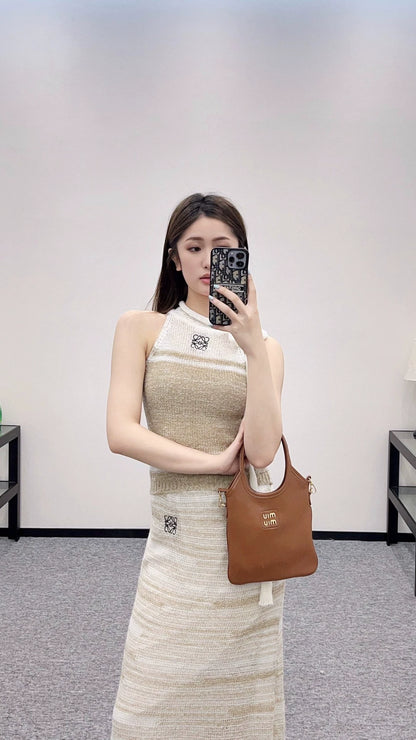 LO 25 Striped Knit Vest and Skirt Set