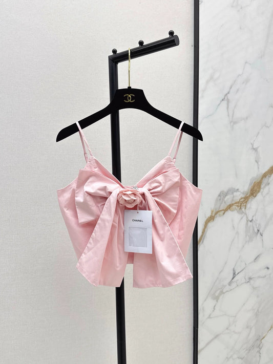 C 25 Bow-decorated suspenders(pink/white)