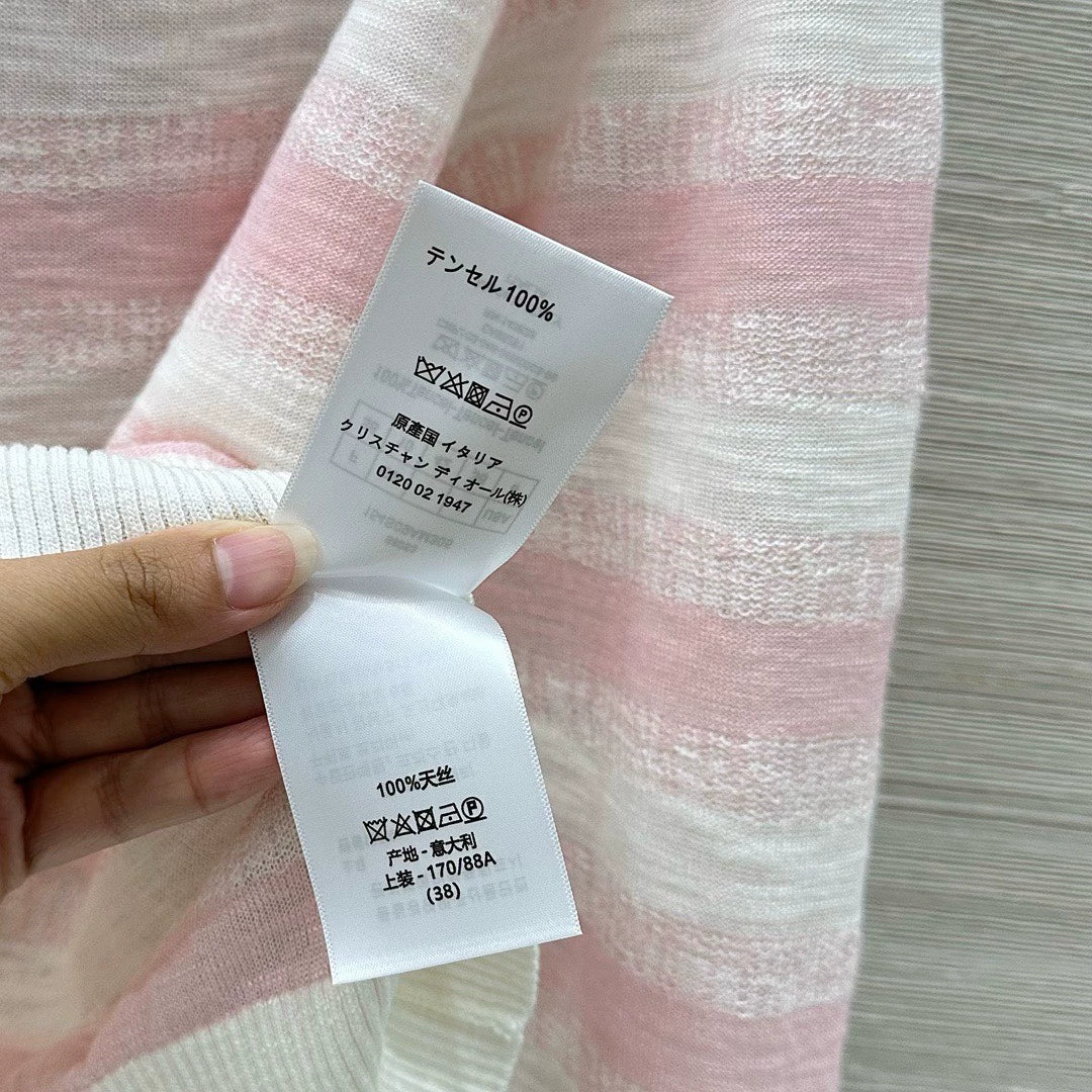 D 25 Spring/Summer Resort Collection Dopamine Colorway Premium Gradient Stripe Yarn Knit Small Cardigan