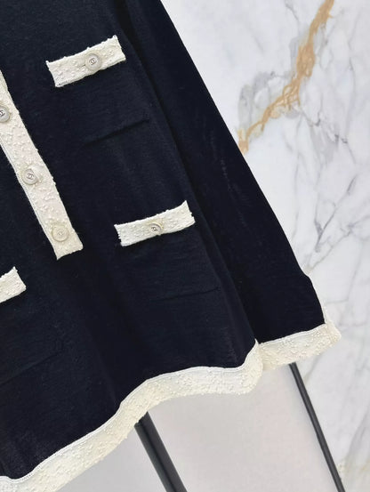 C 25 Early Fall New Premium Black and White Half Cardigan