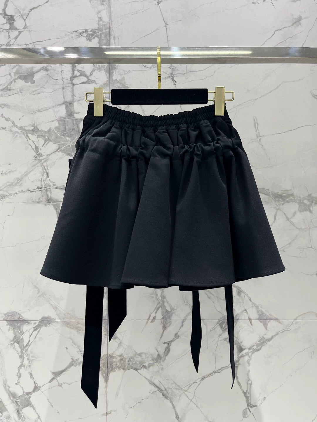 C 25 new style Hepburn style slim bow tie black A-line short skirt
