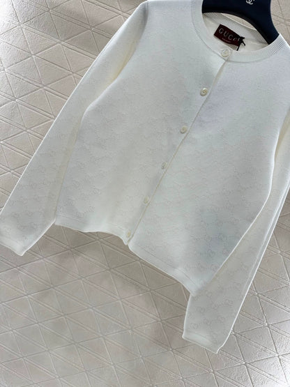 G 25 new style dark pattern logo knitted cardigan