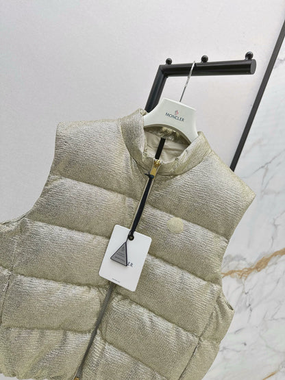 MON 25fw Silver stand collar down vest