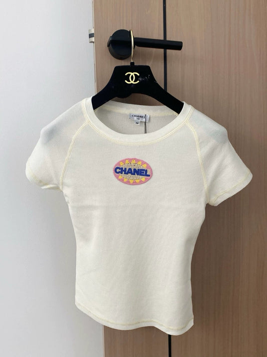 c 25 New Car Line Badge Crew Neck Short Sleeve Knit