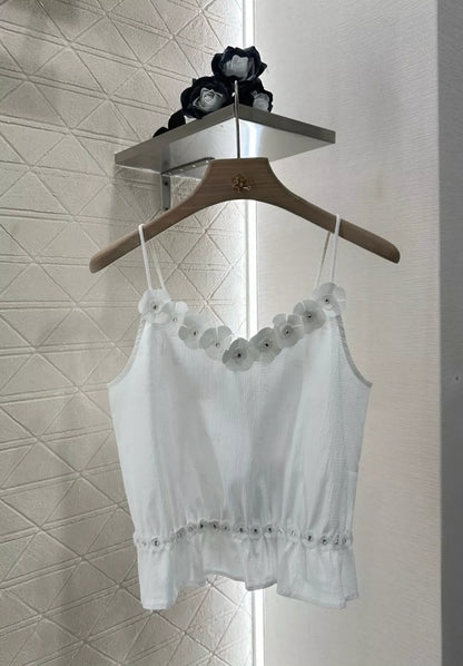 C 25 Summer new style Spaghetti strap camellia vest