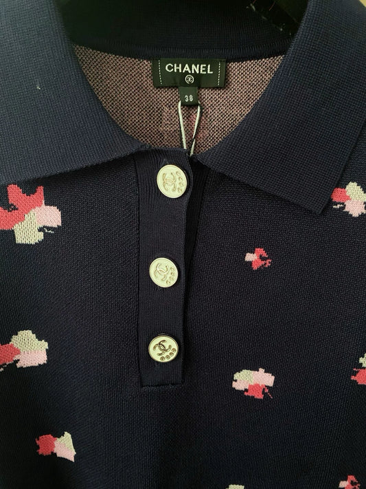C 25 New Color blocking polo collar short sleeves