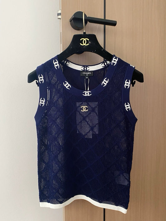 C Spring/Summer 25 Lattice White/Blue Vest