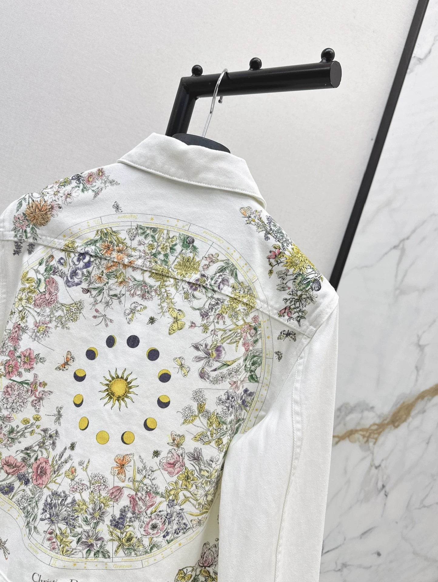 D 25Ss Early Fall New Back Print Denim Jacket（white green pink）