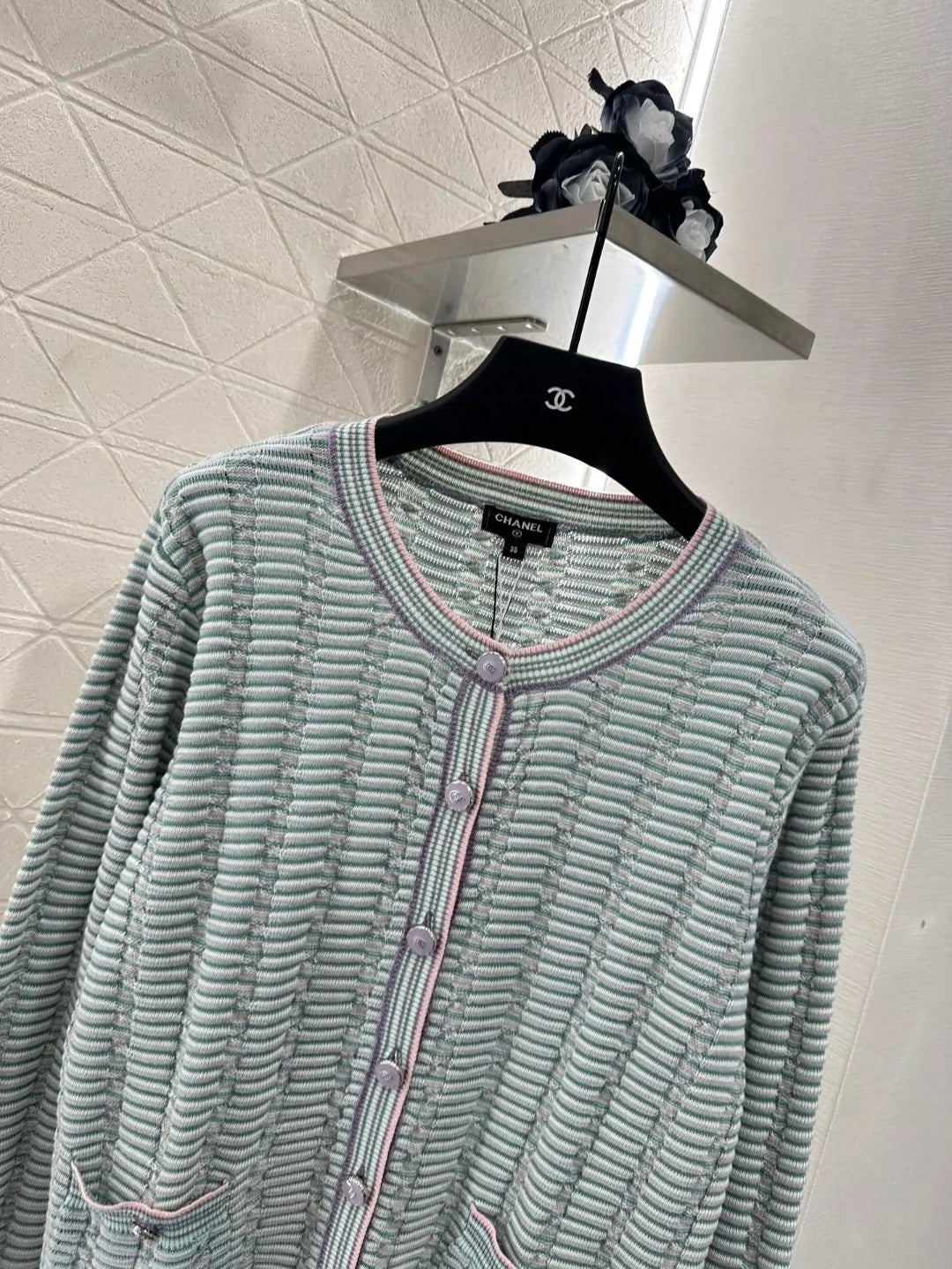 C 25 autumn and winter new striped knitted cardigan