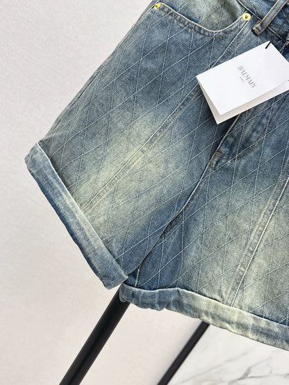 BA 25 Spring/Summer New Denim Rolled-Up Shorts