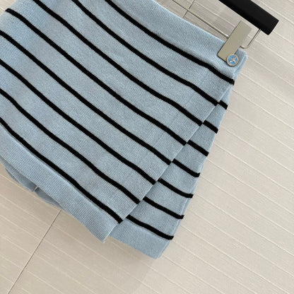 C 25 New Blue Stripe Knit Dress Pants