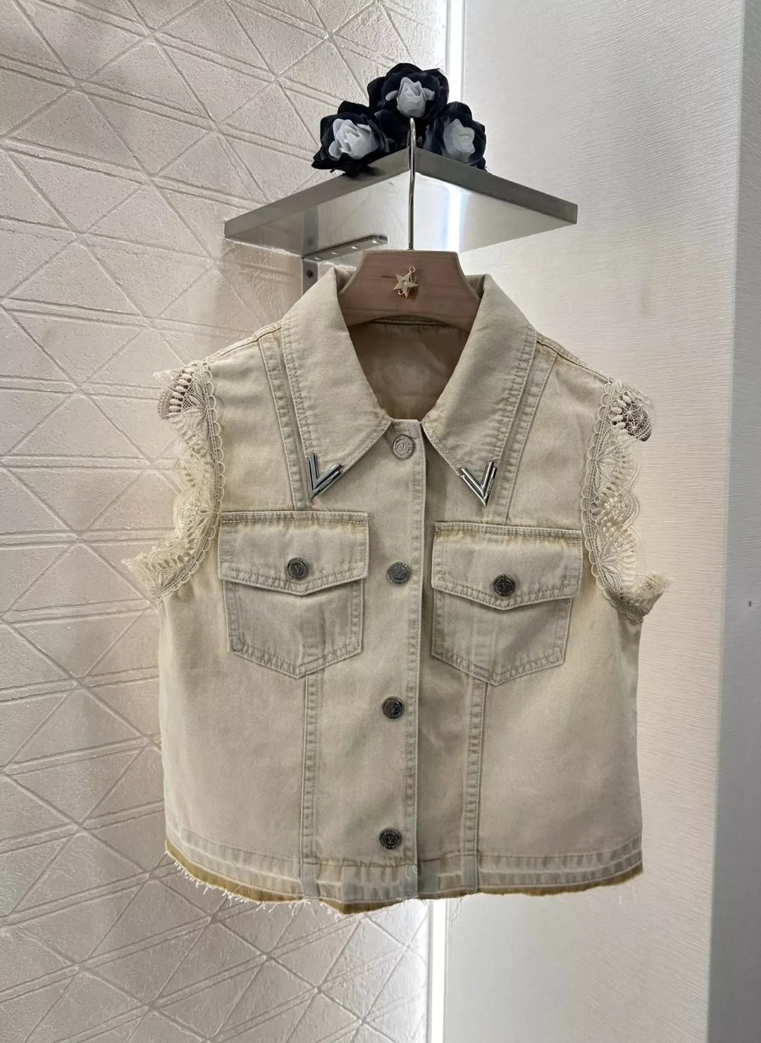 Ensemble gilet et jupe en dentelle style cowboy V 25 