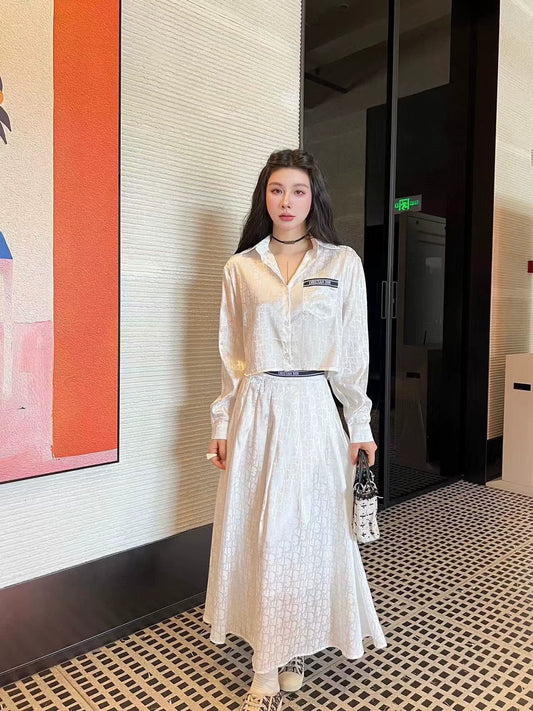 D 25 Silver silk acetate suit