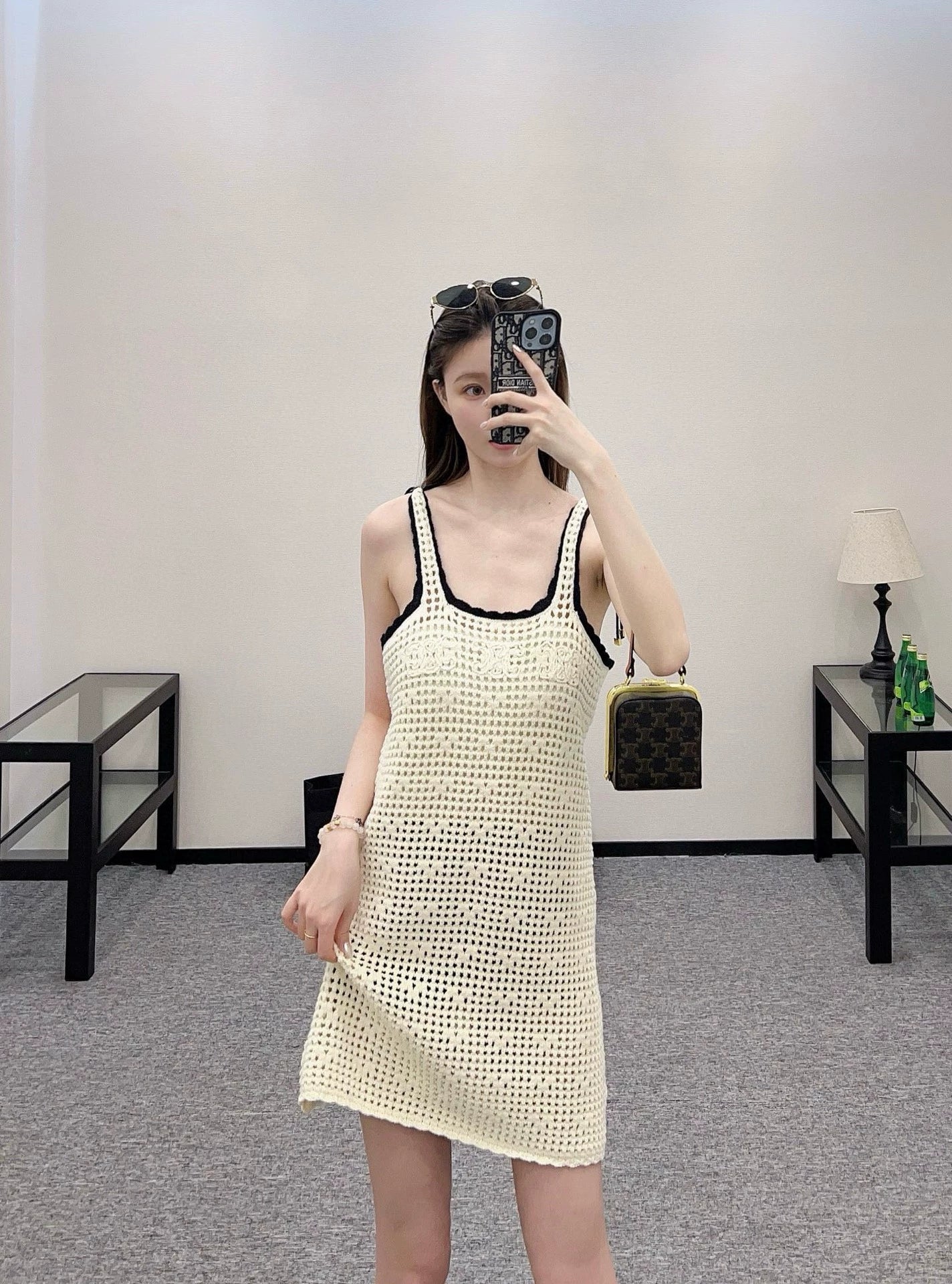 CE 25 Hand-crocheted knitted vest dress