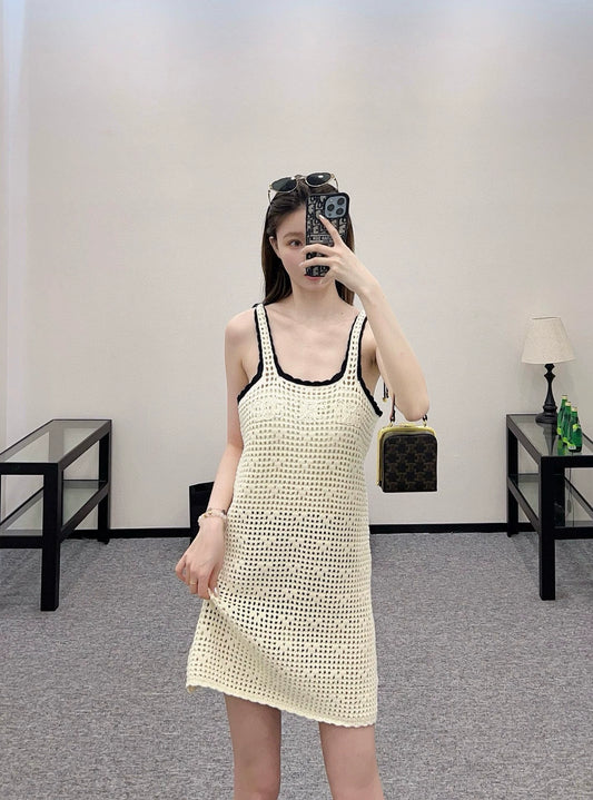 CE 25 Hand-crocheted knitted vest dress