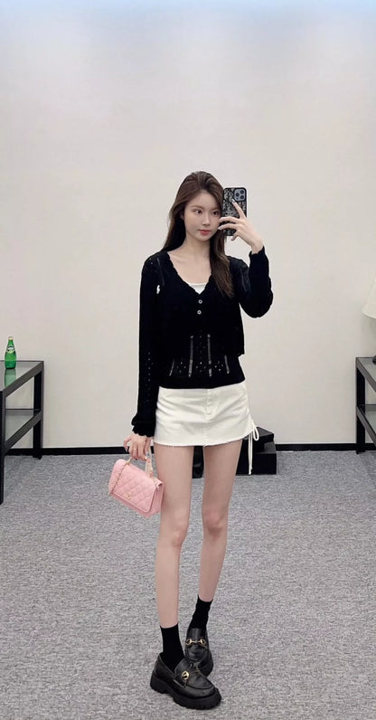 C 25 early fall new camisole knit cardigan two-piece