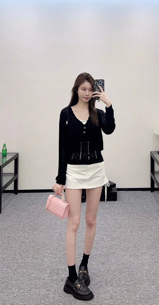 C 25 early fall new camisole knit cardigan two-piece