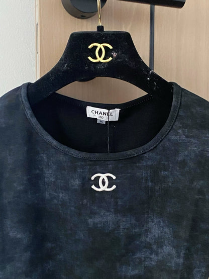 C 25 new metal buckle with round neck short short sleeve（white black gray）