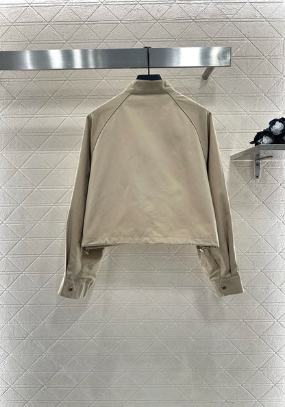 L 25 stand collar zip-up jacket