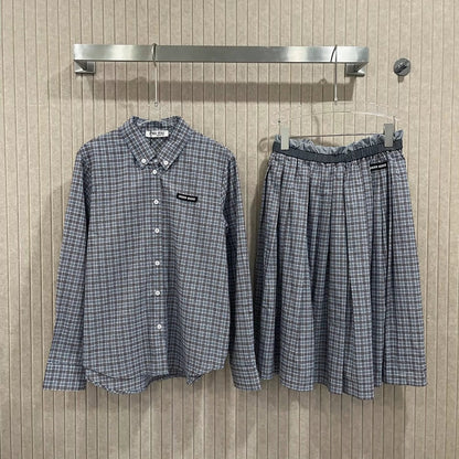 M 25 Summer new logo check preppy suit