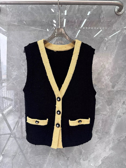 C 24 Black vest with yellow trim