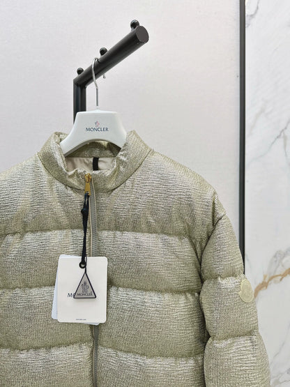 MON 25fw Silver stand collar down jacket