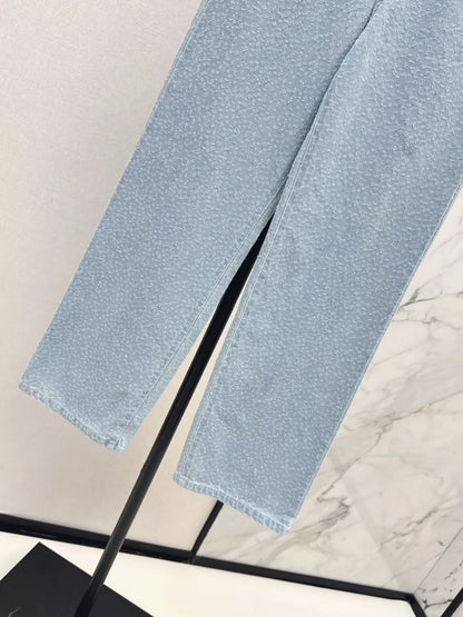 C 25 Spring/Summer New Customized Fabric Straight Leg Jeans