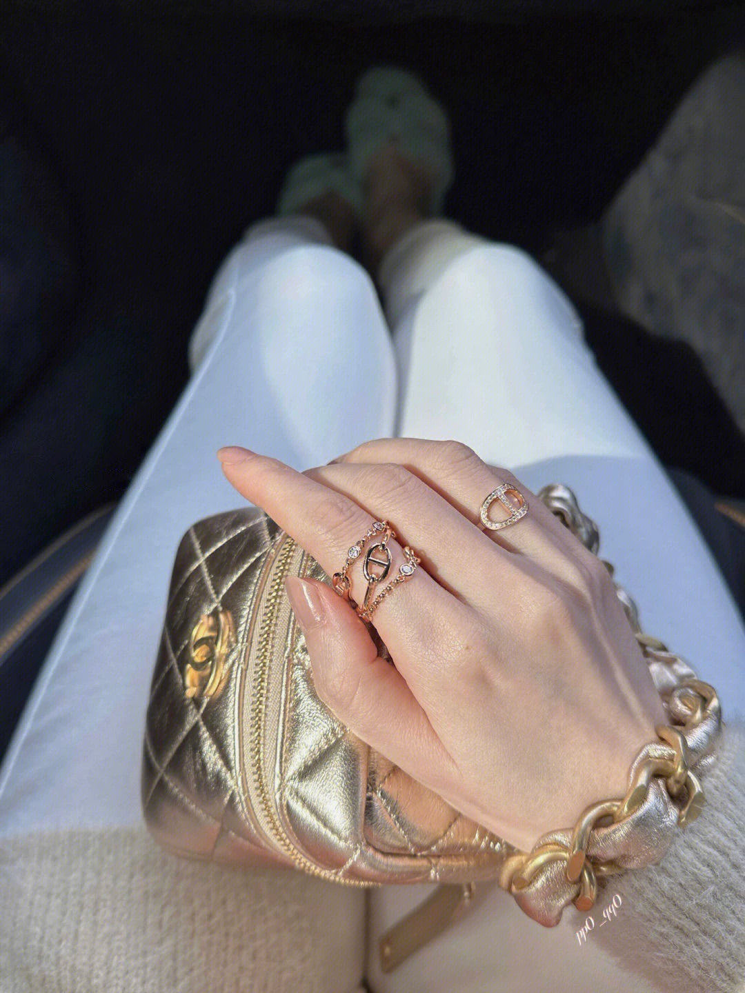 Three-layer rhinestone ring