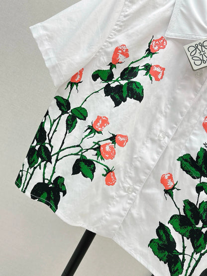 Chemise à manches courtes à motifs imprimés LO 25, nouvelle collection vacances printemps/été 