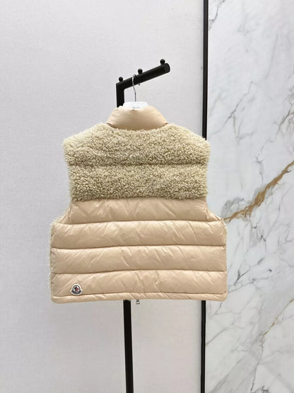 MON 25 New stand-up collar plush lamb wool down vest jacket