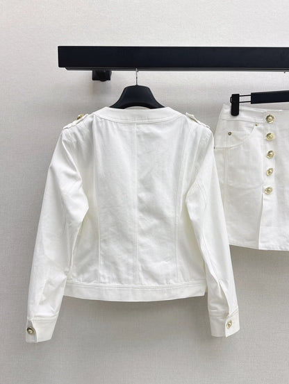 BA 25 new denim white denim suits