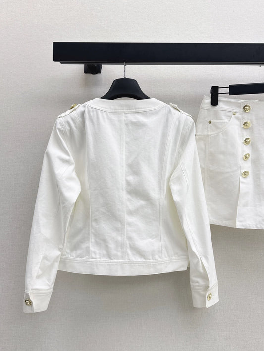 BA 25 new denim white denim suits