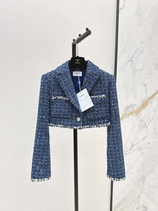 C 25 Model's Sapphire Blue Tweed Short Jacket