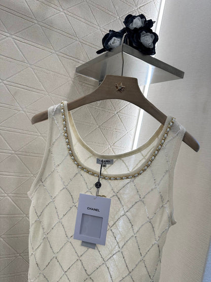 2025 Summer New Arrival Diamond Chain Knitted Vest