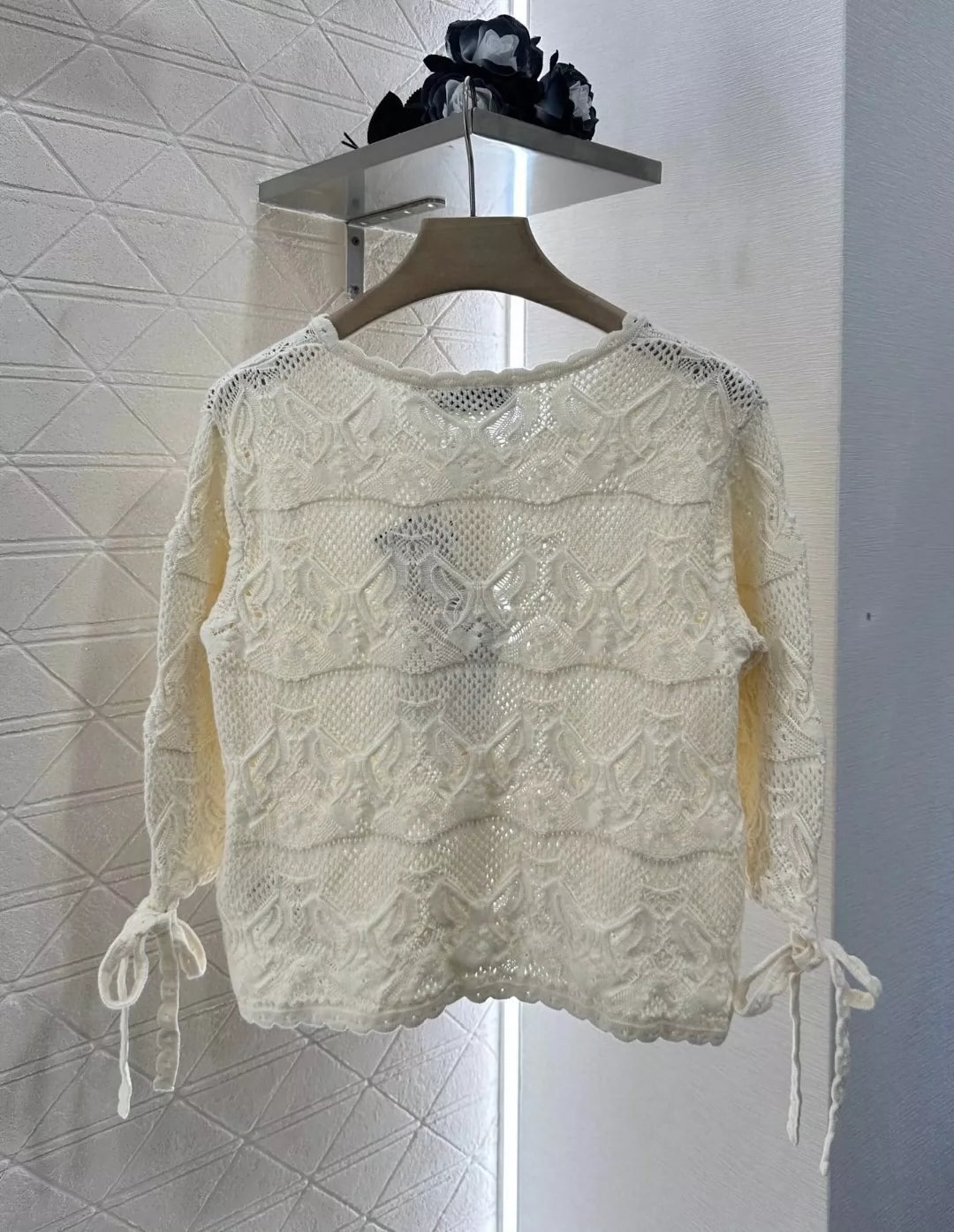 D 25 new three-dimensional hand-crocheted knit cardigan