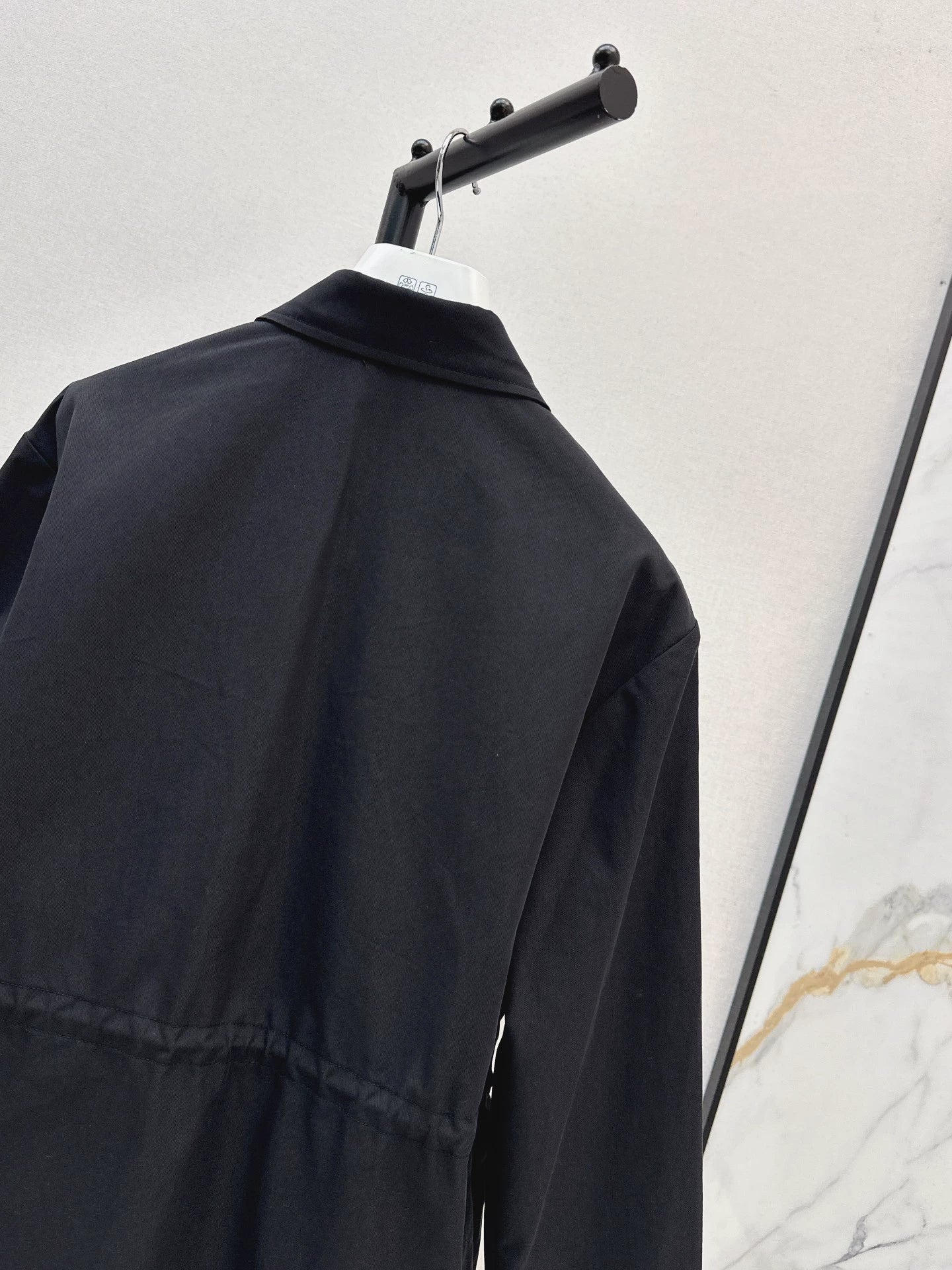 Mon 25fw New style drawstring waist mid-length trench coat