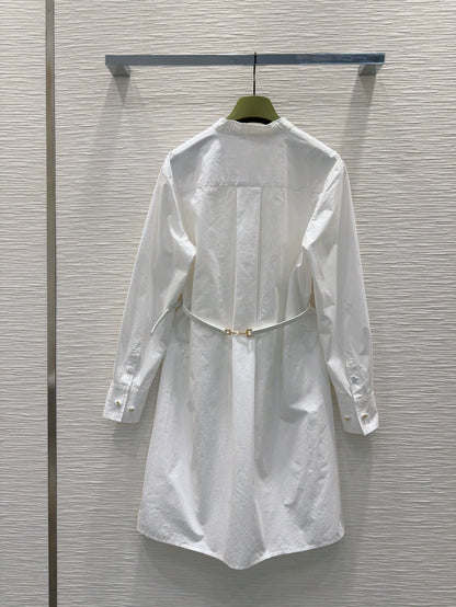 G 25 new lace belt belt long-sleeved shirt dress