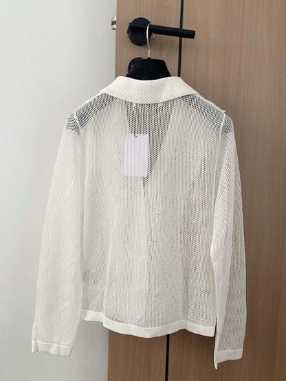 V 25 New hollow V-neck cardigan embroidered fashion versatile casual long-sleeved cardigan
