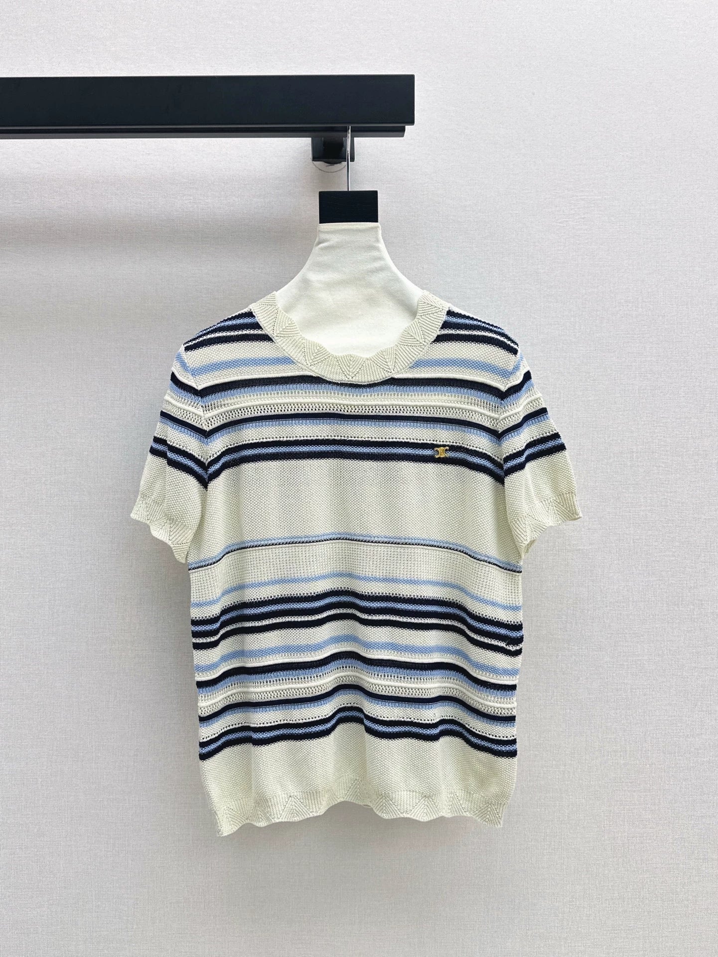 CE 25 Spring/Summer New Ice Silk Striped Knit Sweater