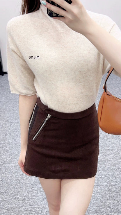 M 25 High-waisted zippered miniskirt