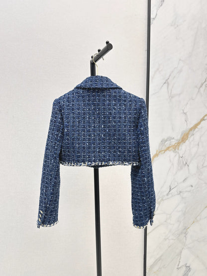 C 25 Model's Sapphire Blue Tweed Short Jacket