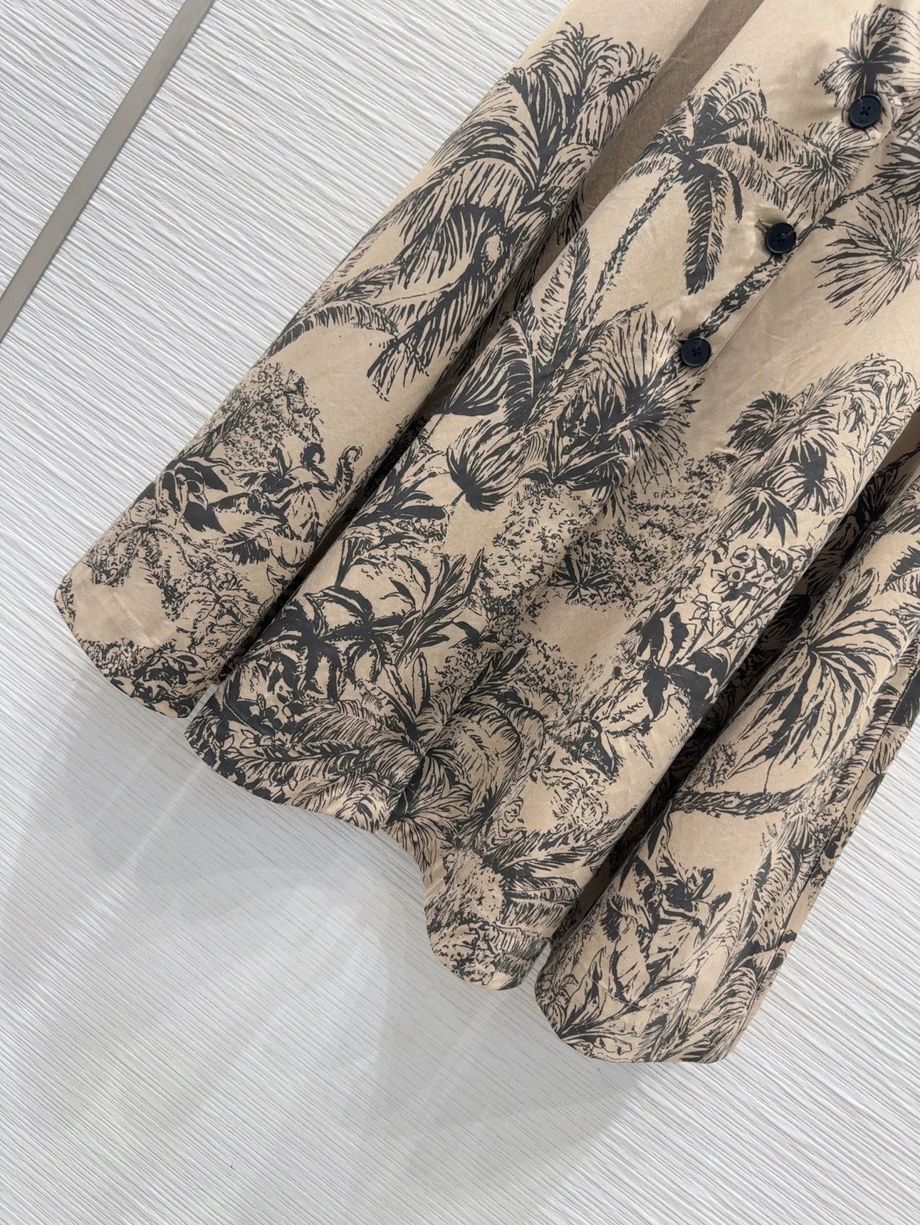 D 25 new brown printed belt single breasted long skirt