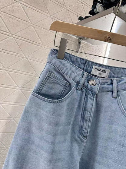 C 25 summer new sequins letters straight jeans