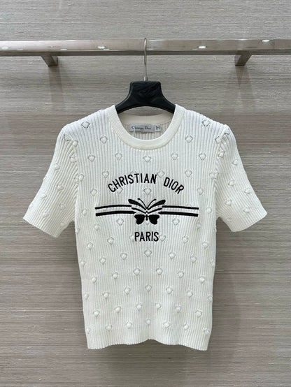 D 25 Early Spring Resort New Embroidered Knit Short Sleeve