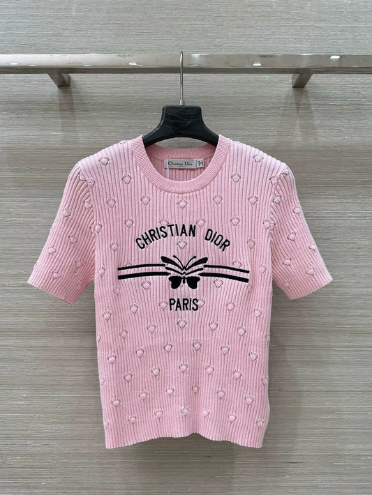D 25 Early Spring Resort New Embroidered Knit Short Sleeve