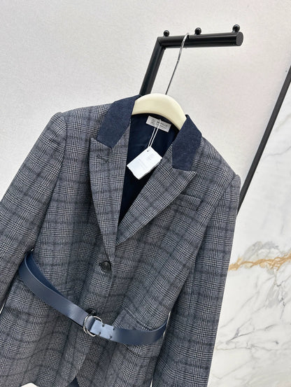 Bru 25 Blue plaid blazer
