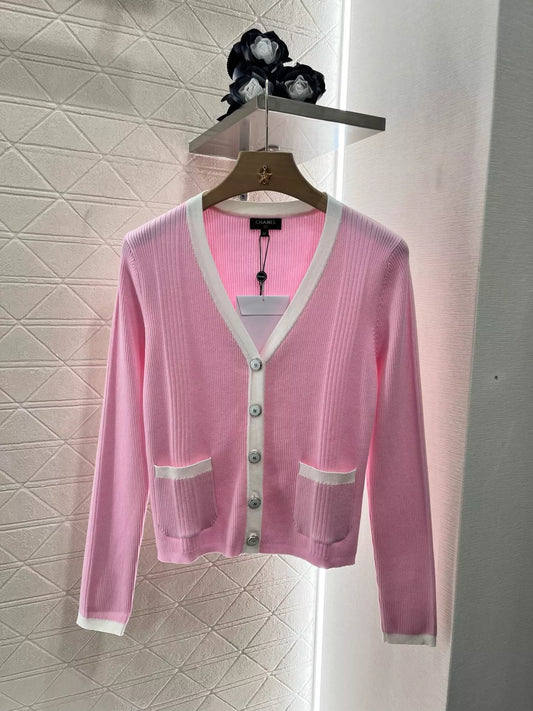 C 25 New  Striped knit cardigan