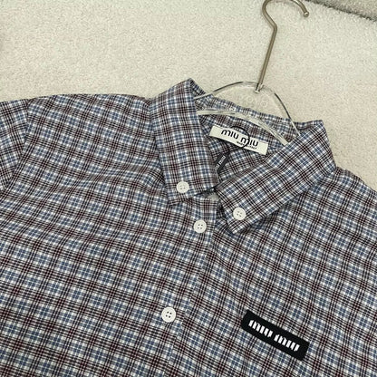 M 25 Summer new logo check preppy suit