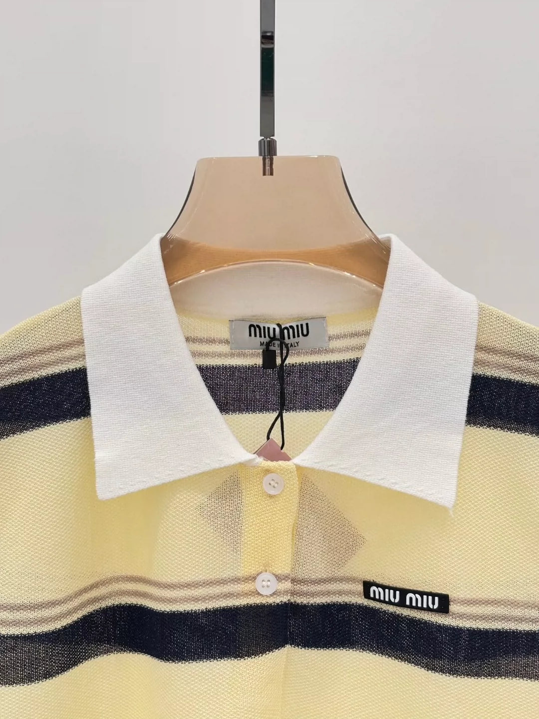 M 25 Summer New Striped Letter Logo Knitted Short Sleeves