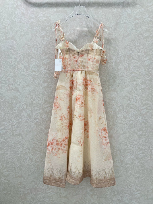 Z 25 New Flower Cluster Printed Halter Dresses